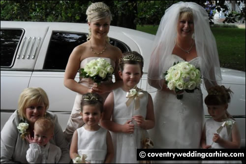 Bride with car